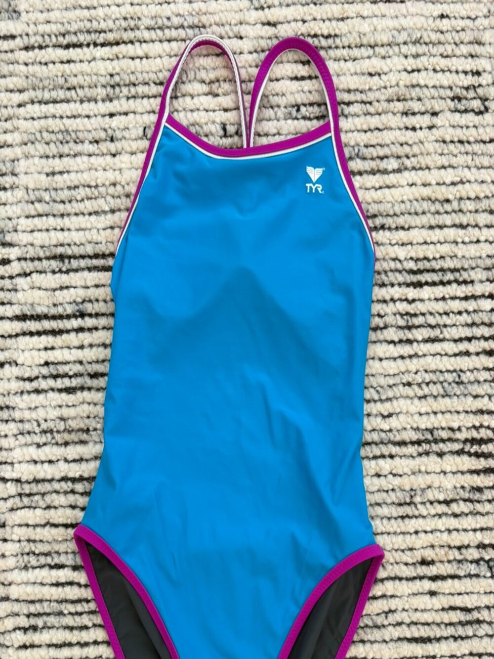 TYR Women's One Piece Race Swimsuit Turquoise, Grey, Pink (XS- Like New)
